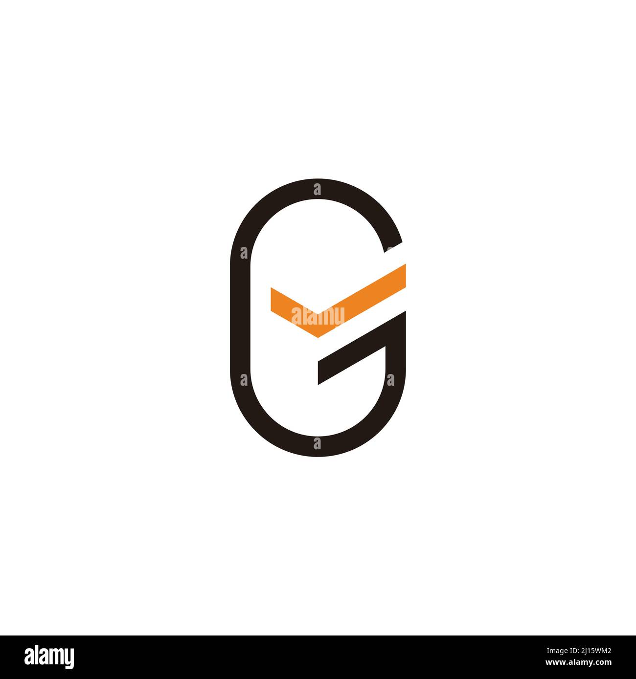 check mark letter g simple circle geometric logo vector Stock Vector