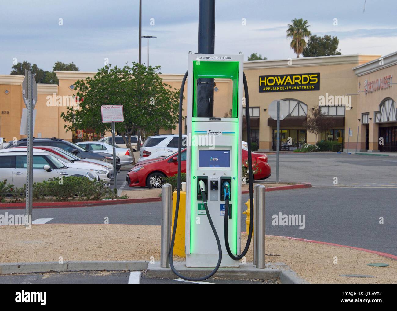 Corona, CA Jan 30, 2022 Electrify America EV charging stations. An