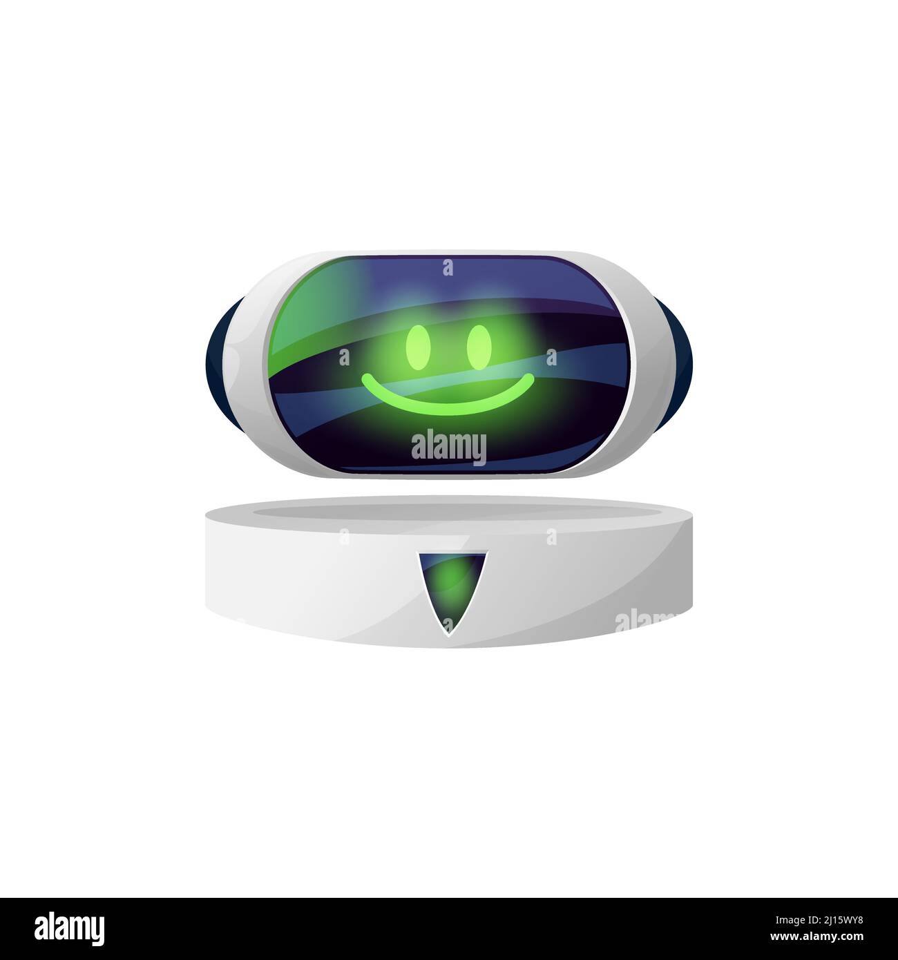 Chatterbot virtual online support chatbot isolated ai assistant helper.  Vector messenger application robot bot, chatter call center operator,  customer support service chatting bot with glowing eyes Stock Vector Image  & Art -