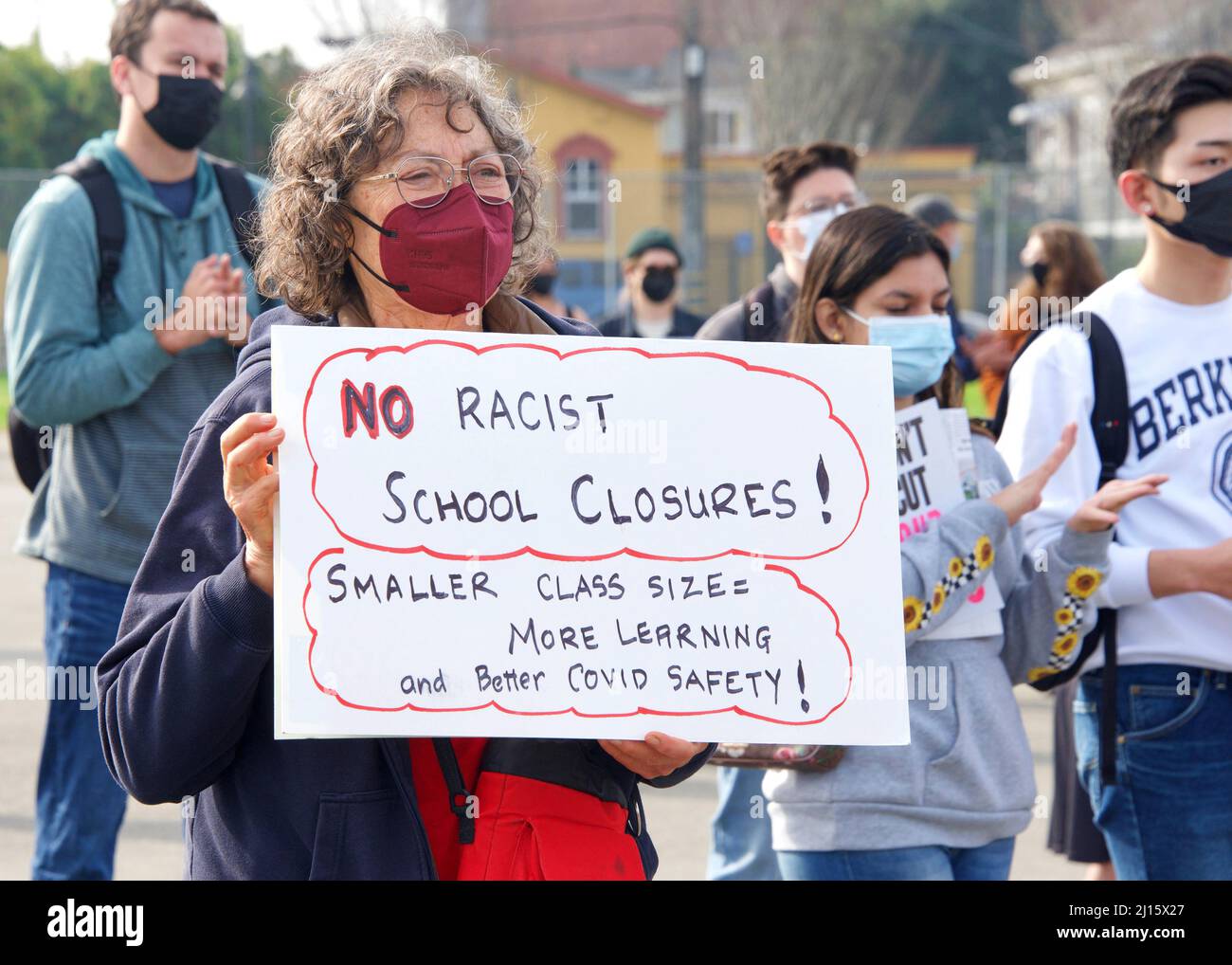 Oakland, CA Feb 5, 2022 Unidentified participants holding signs at