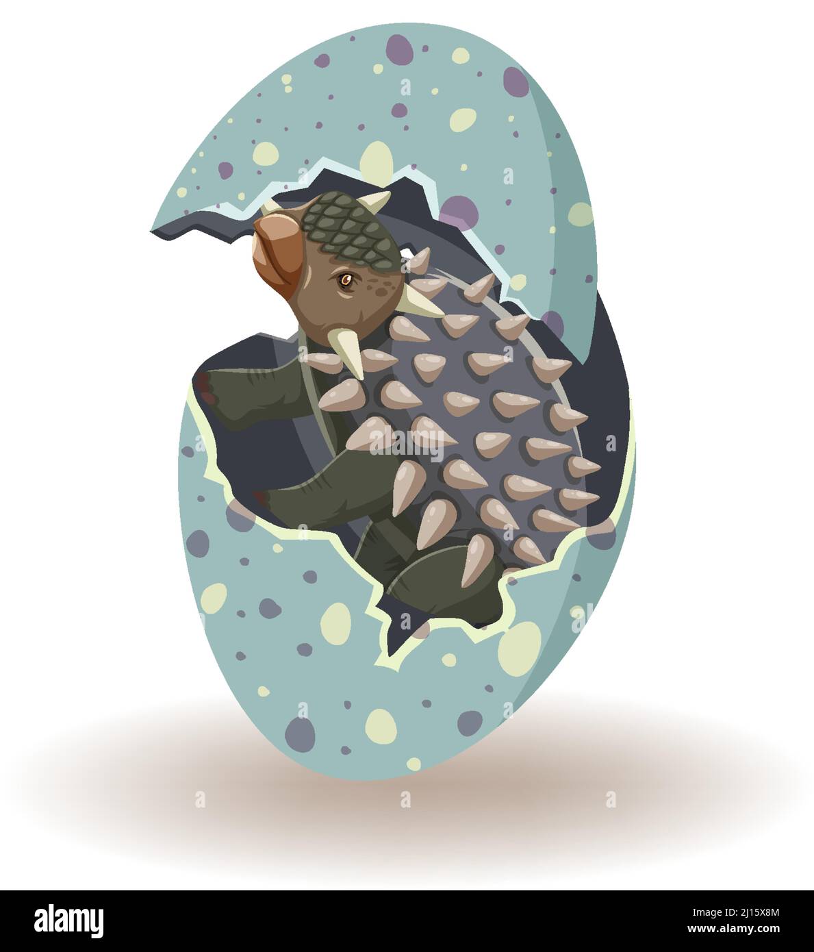 Ankylosaurus hatching from egg illustration Stock Vector Image & Art ...