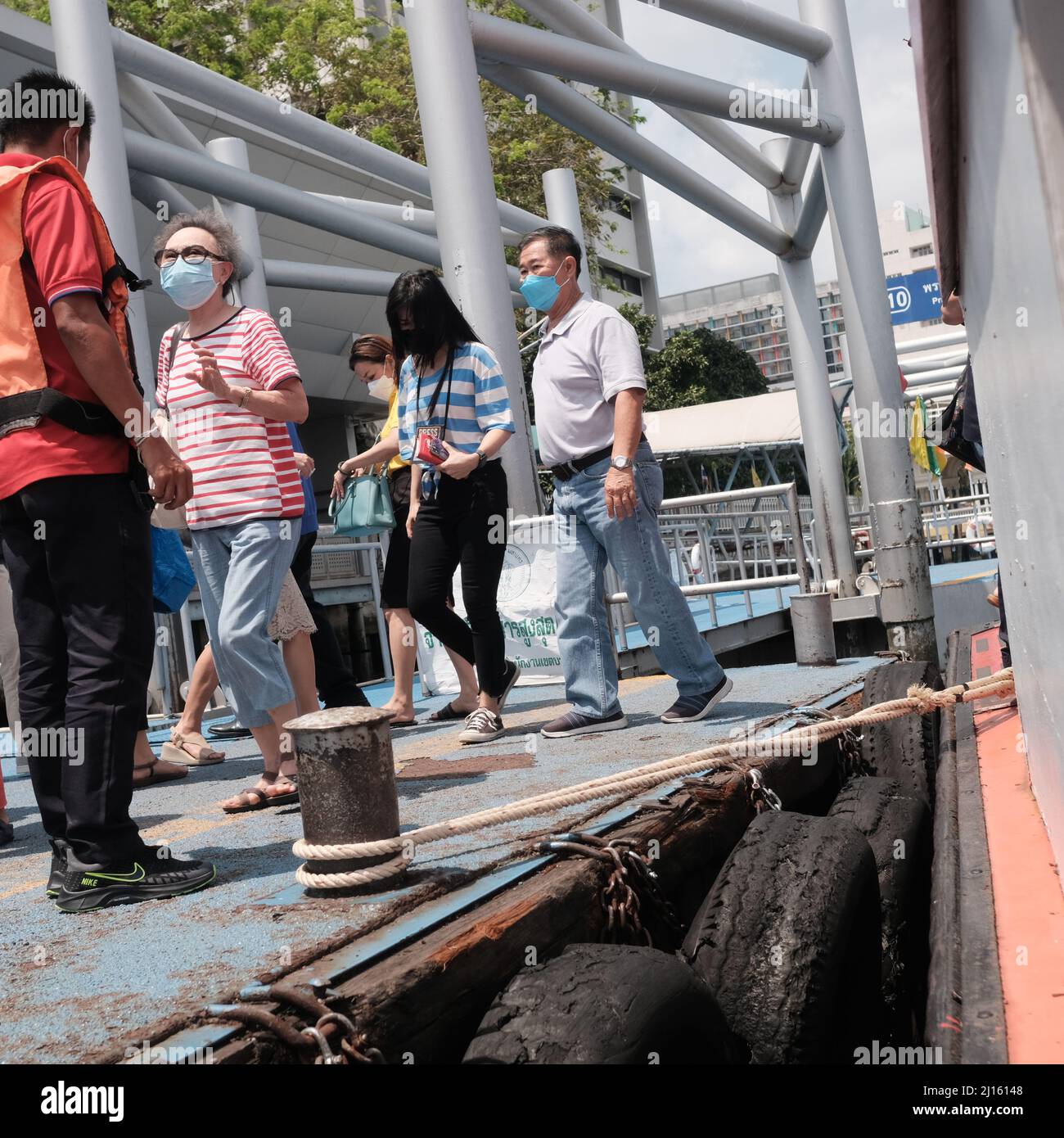 Chao Phraya River Express Orange Flag Boat High Resolution Stock ...