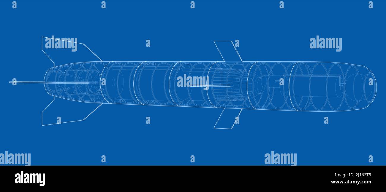 Military missile army rocket. Vector Stock Vector