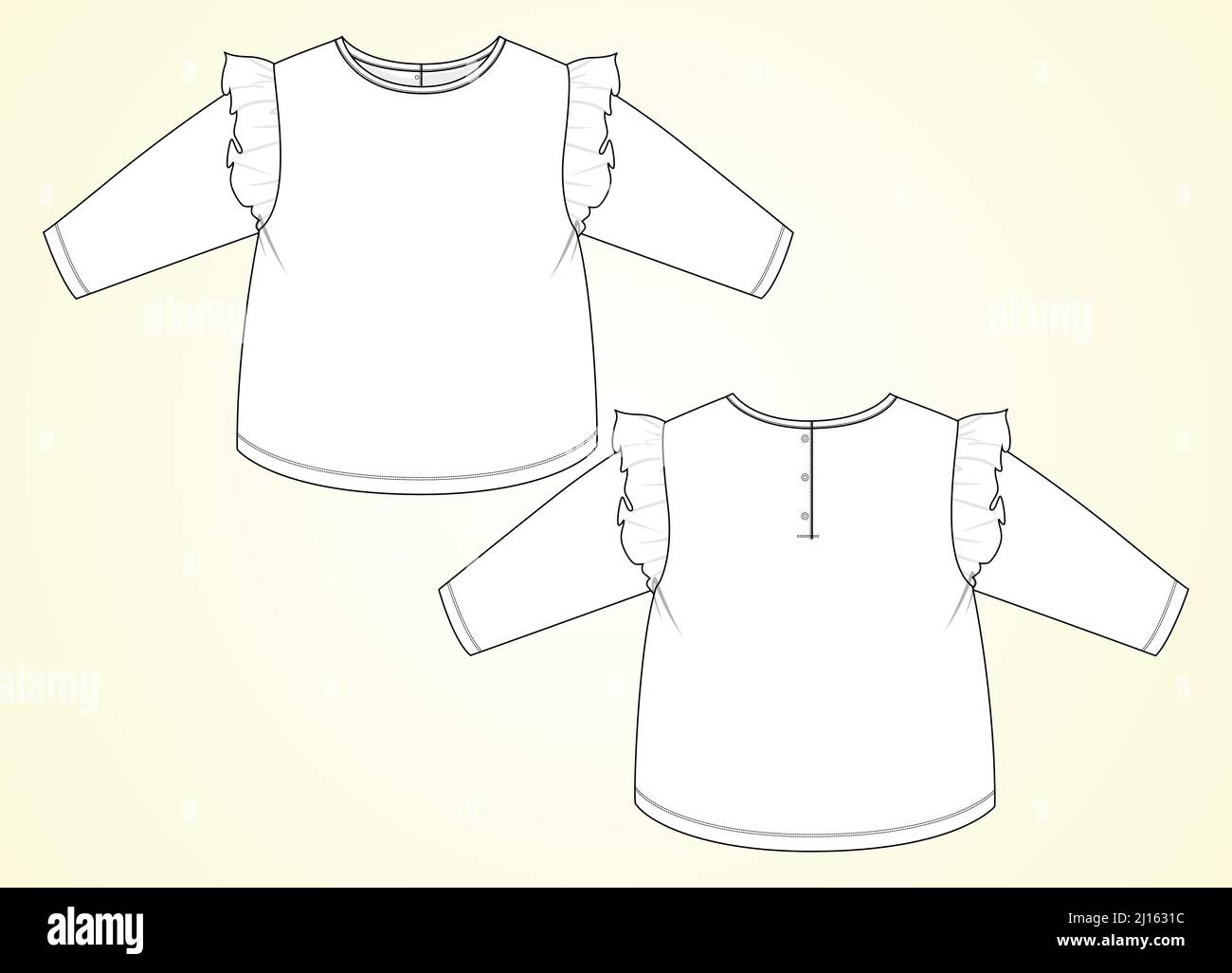 Baby Girls Summer dress flat sketch template. Infant Girls Technical  Fashion Illustration. Back Zipper Opening. Frill Straps Stock Vector Image  & Art - Alamy
