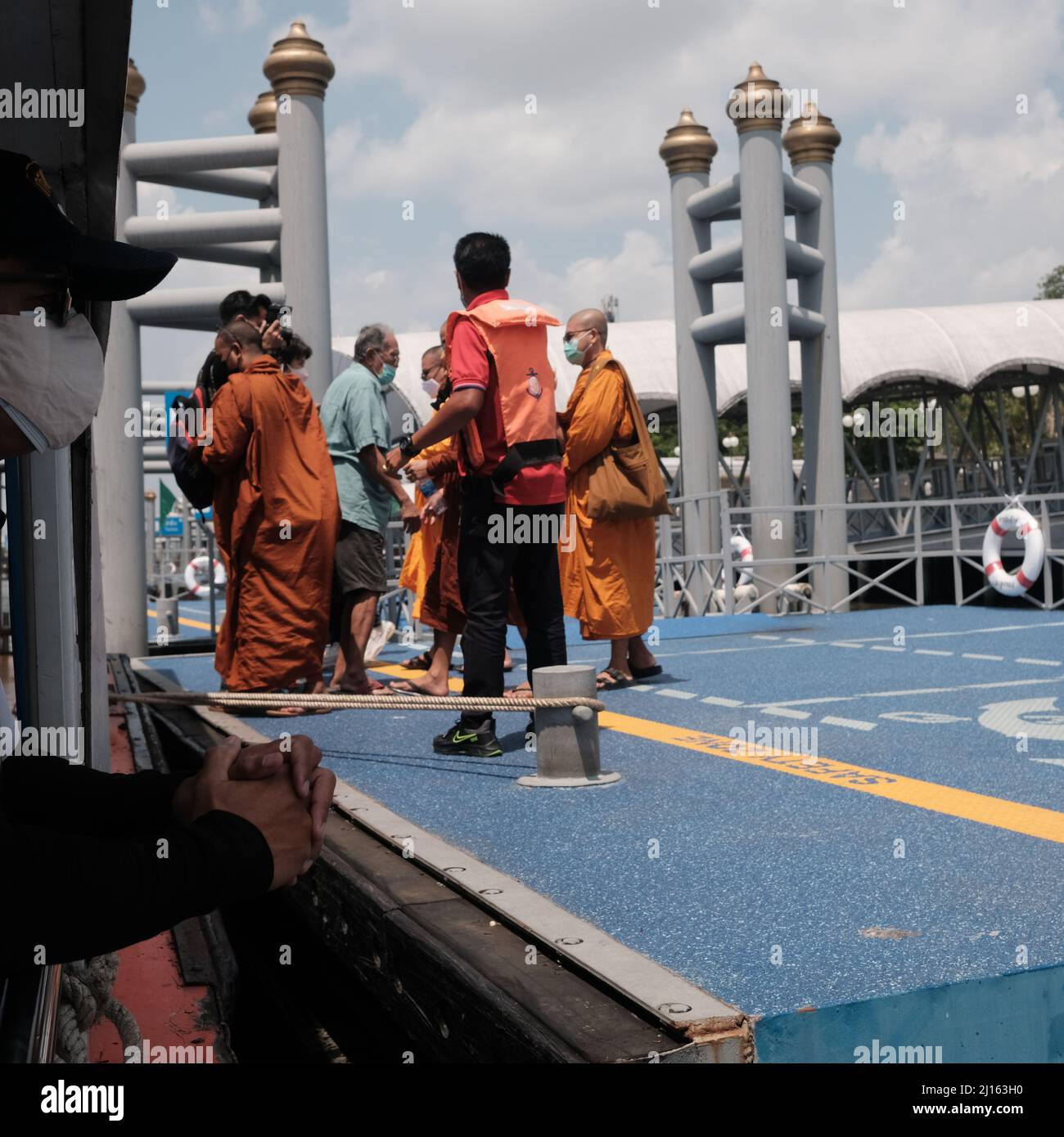 Orange flag express boat hi-res stock photography and images - Alamy