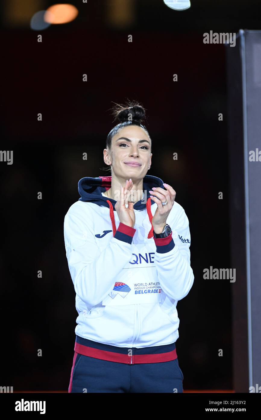 Ivana Vuelta Spanovic at the award ceremony collecting the gold medal