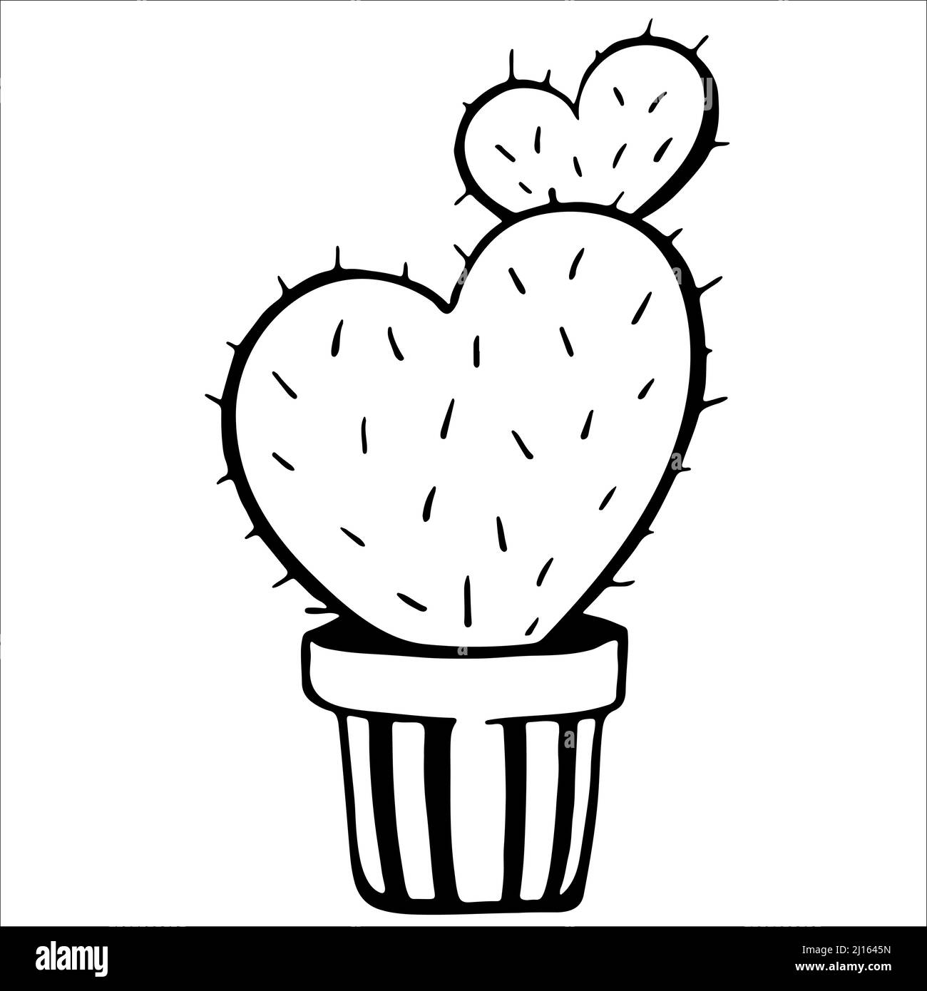 Cute hand drawn vector cactuse in the pot Stock Vector Image & Art - Alamy