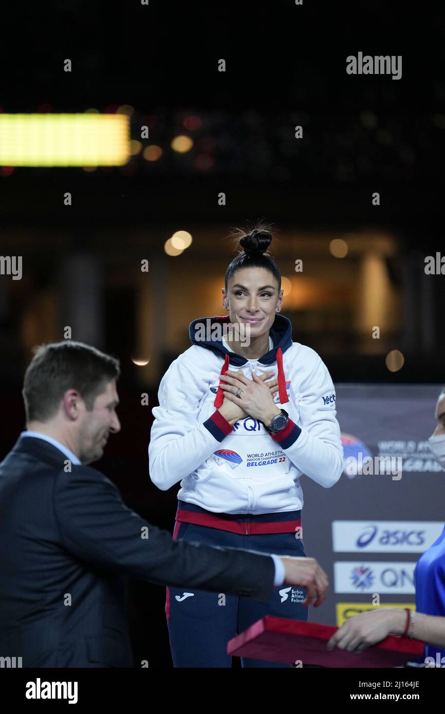 Ivana Vuelta Spanovic at the award ceremony collecting the gold medal