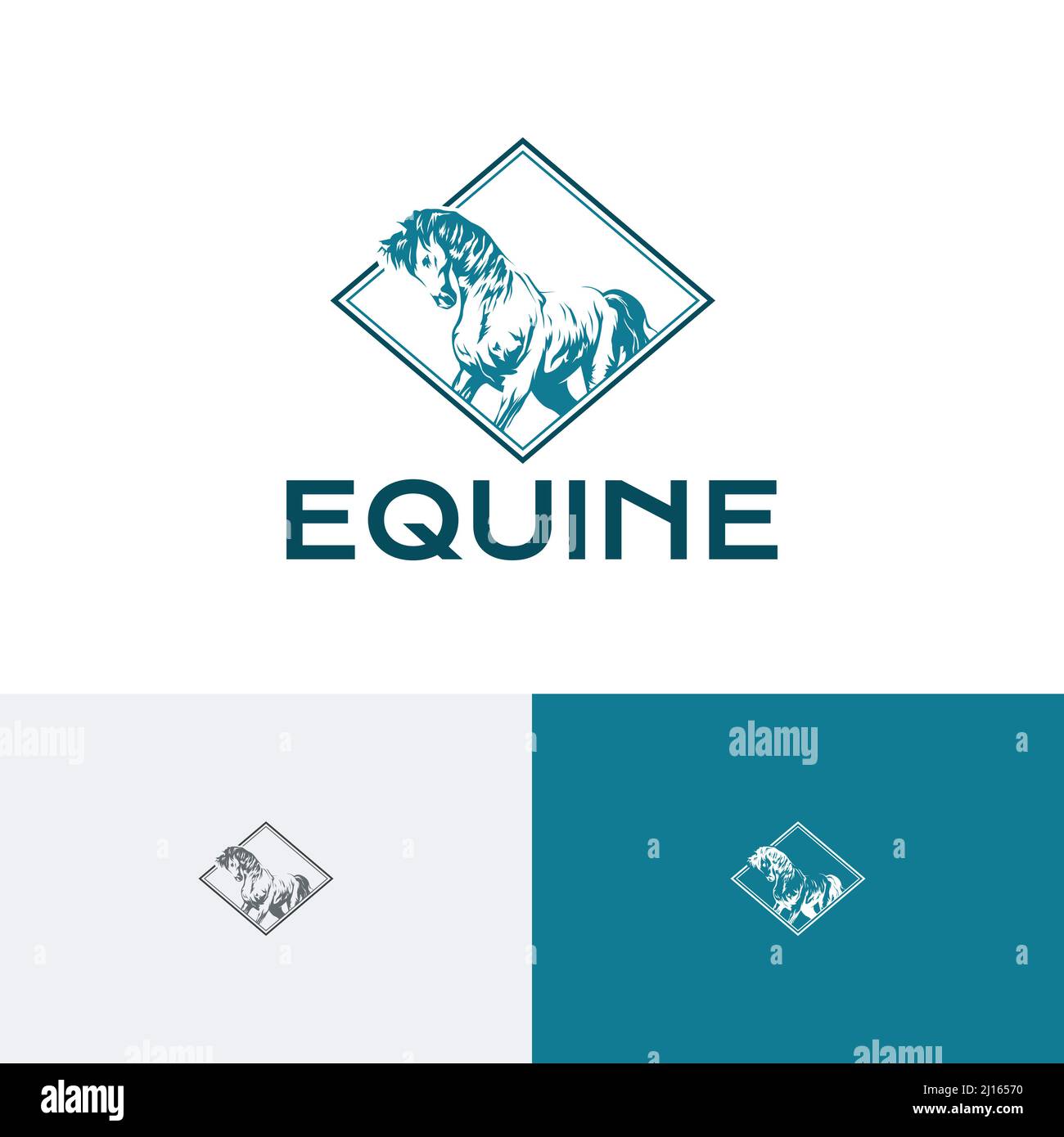 Equine Equestrian Horse Diamond Engraving Style Vintage Retro Logo Template Stock Vector