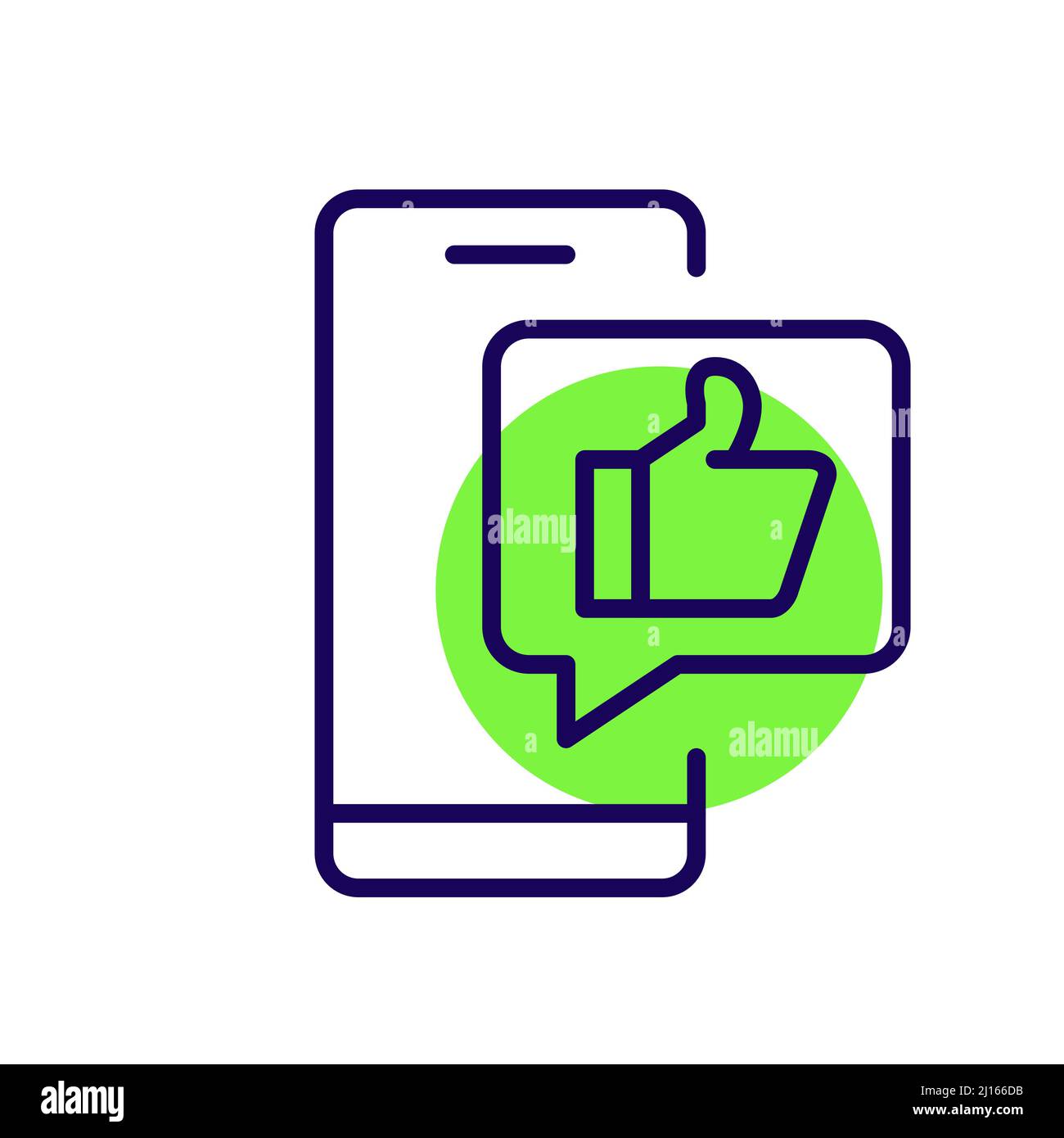 Thumbs up notification message on a smartphone. Pixel perfect, editable ...