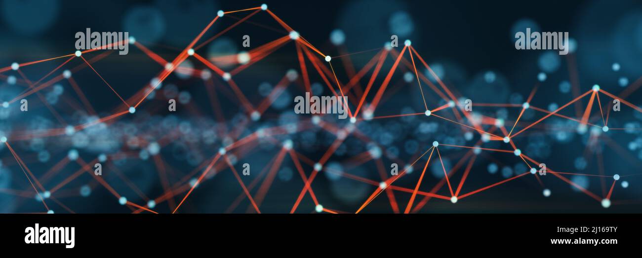 Technology and science plexus background. Digital connection and network. 3D rendering. Stock Photo