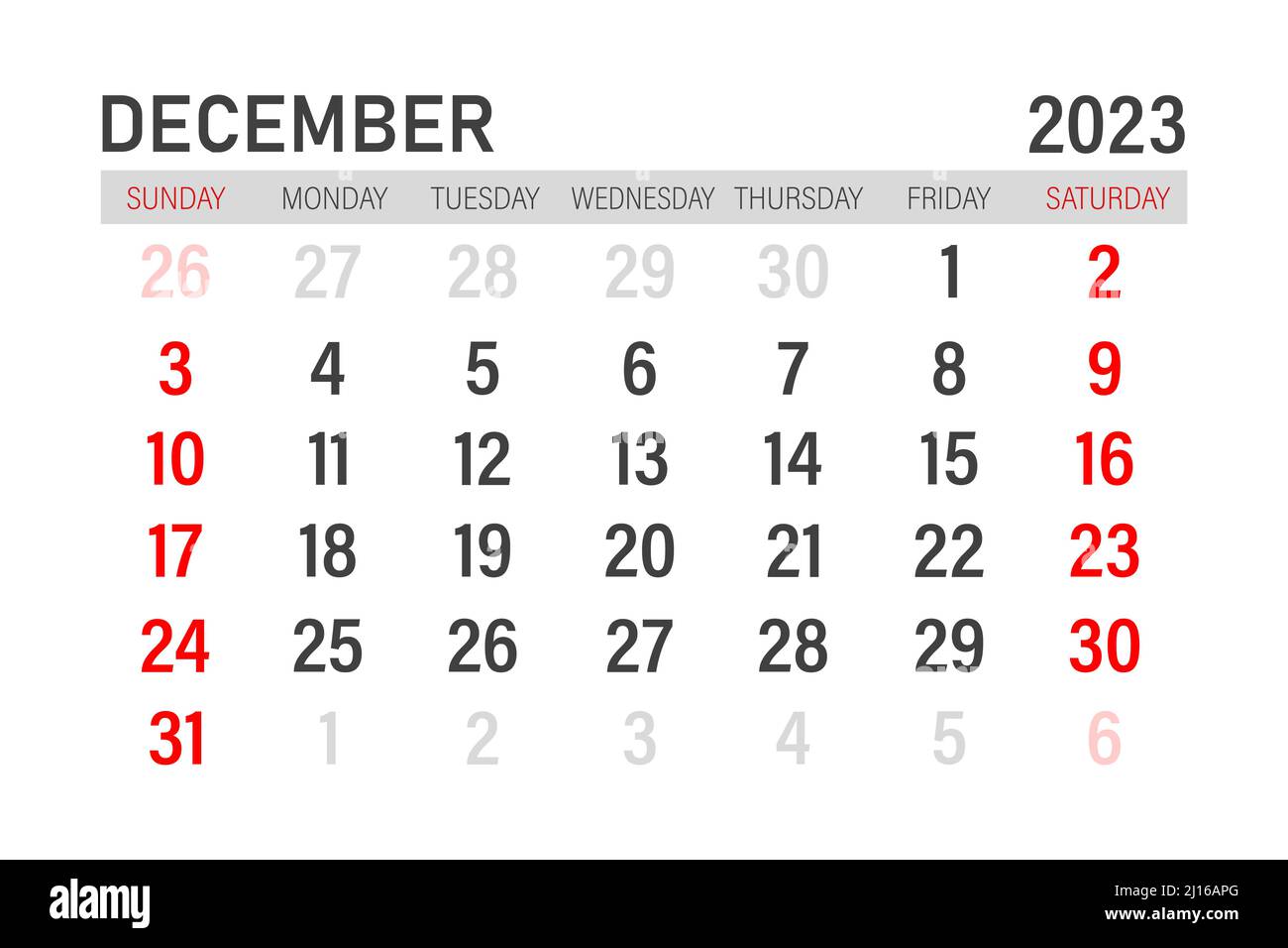 December 2023 Calendar Template December 2023 Layout Printable 