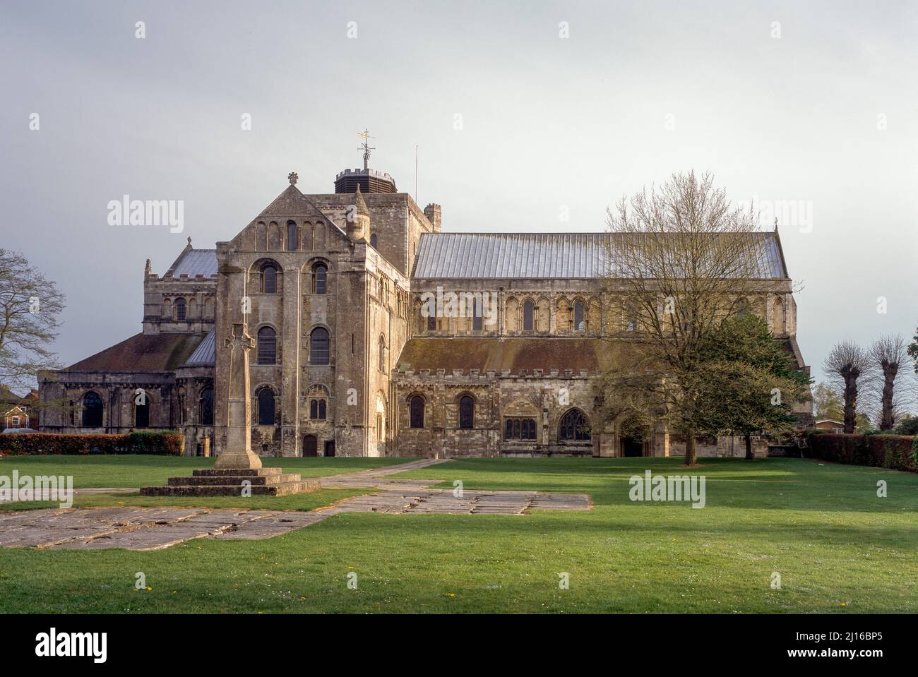 Romsey Abbey, Klosterkirche, Blick von Norden Stock Photo