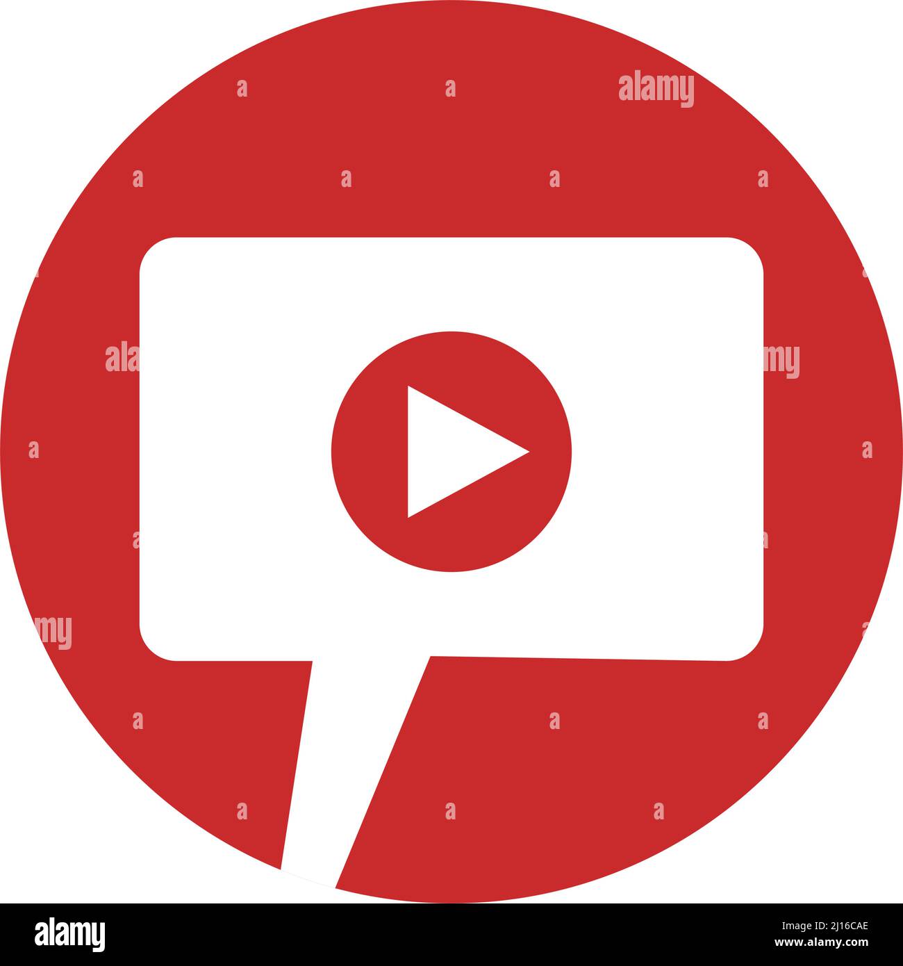 Play button callout. Editable vector. Stock Vector