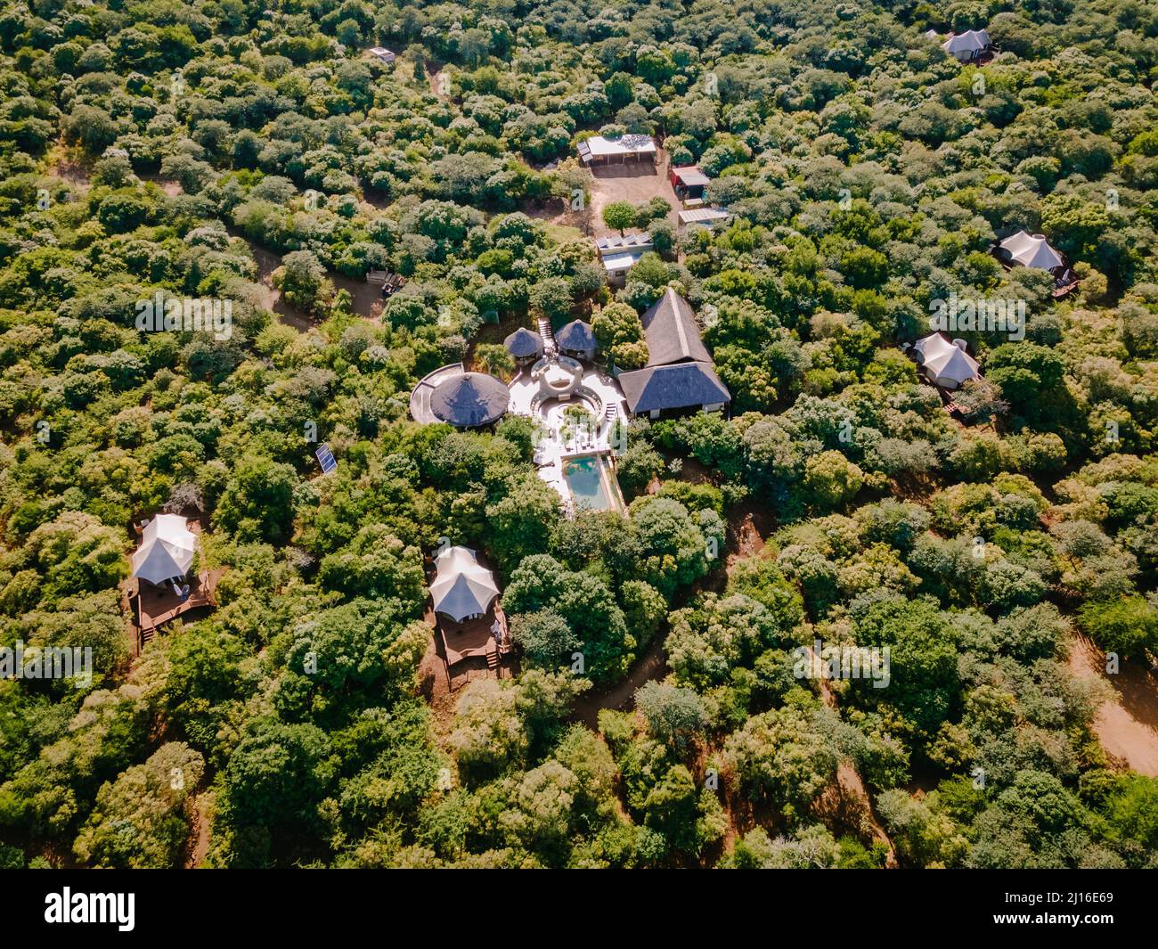 South Africa Kwazulu natal, luxury safari lodge in the bush of a Game ...
