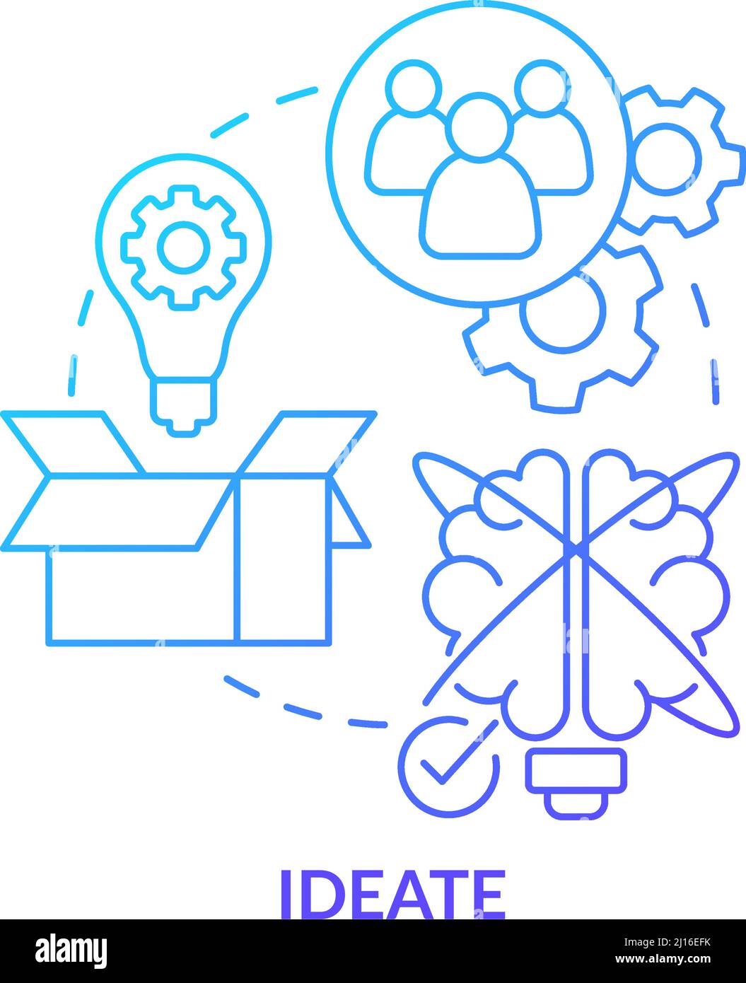 Ideate blue gradient concept icon Stock Vector
