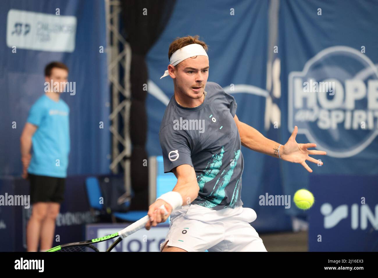 Simon Beaupain during the Play In Challenger 2022, ATP Challenger Tour  tennis tournament on March 22, 2022 at Tennis Club Lillois Lille Metropole  in Lille, France - Photo: Laurent Sanson/DPPI/LiveMedia Stock Photo - Alamy