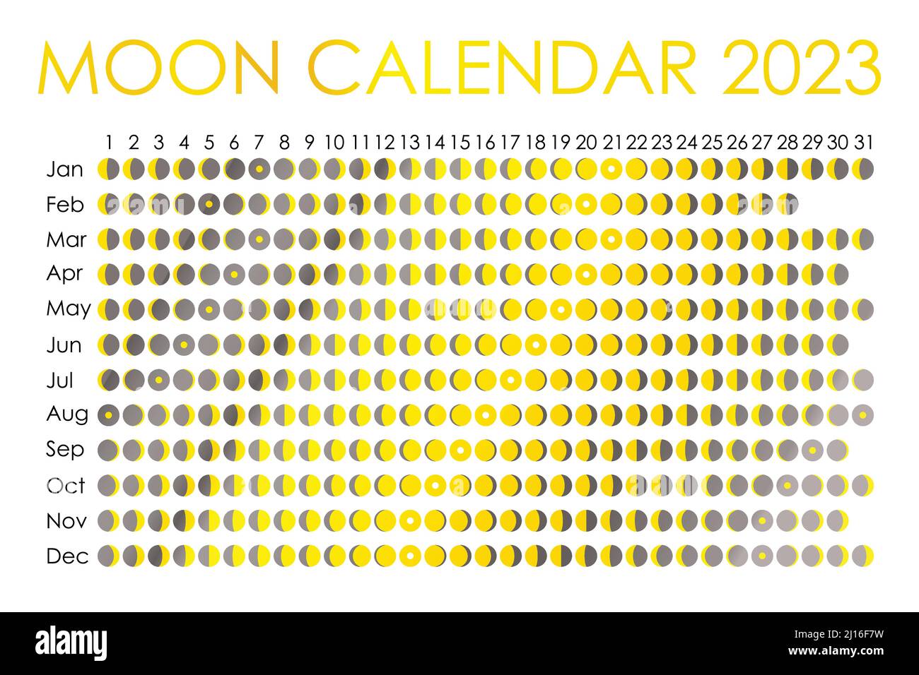 2023 Moon Calendar. Astrological Calendar Design. Planner. Place For  Stickers. Month Cycle Planner Mockup. Isolated Black And White Background  Stock Vector Image & Art - Alamy