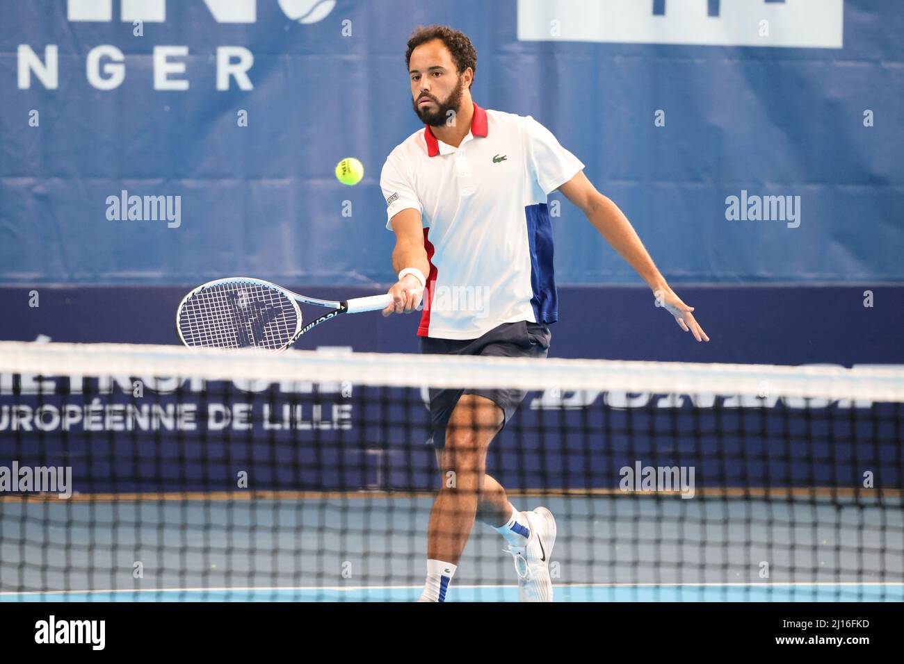 Laurent Lokoli during the Play In Challenger 2022, ATP Challenger Tour  tennis tournament on March 22, 2022 at Tennis Club Lillois Lille Metropole  in Lille, France - Photo: Laurent Sanson/DPPI/LiveMedia Stock Photo - Alamy