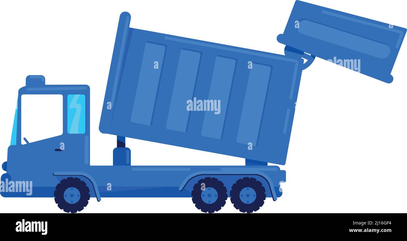 Dump truck semi flat color vector object Stock Vector