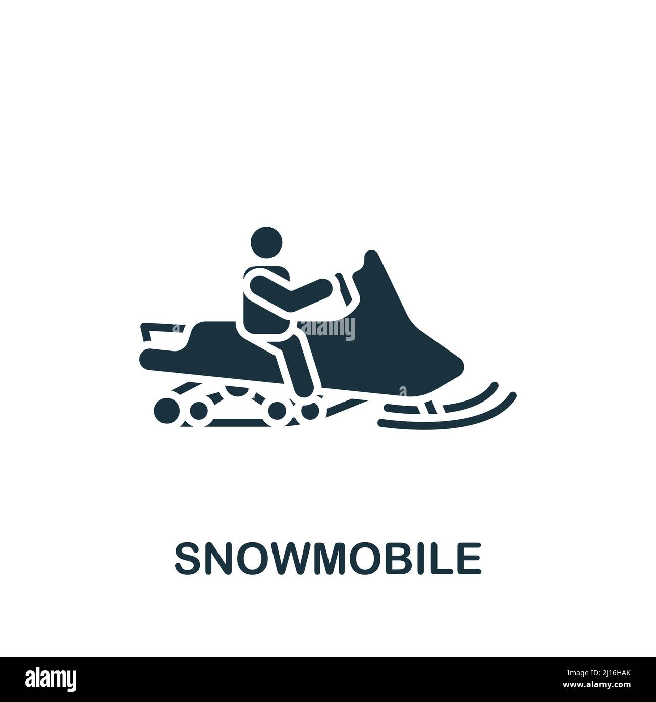 Snowmobile icon. Monochrome simple icon for templates, web design and infographics Stock Vector