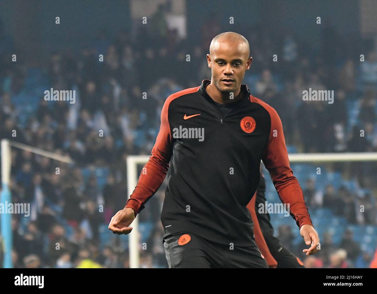 MANCHESTER, ENGLAND - NOVEMBER 1, 2016: Vincent Kompany of City pictured prior to the UEFA Champions League Group C game between Manchester City and FC Barcelona at City of Manchester Stadium. Copyright: Cosmin Iftode/Picstaff Stock Photo