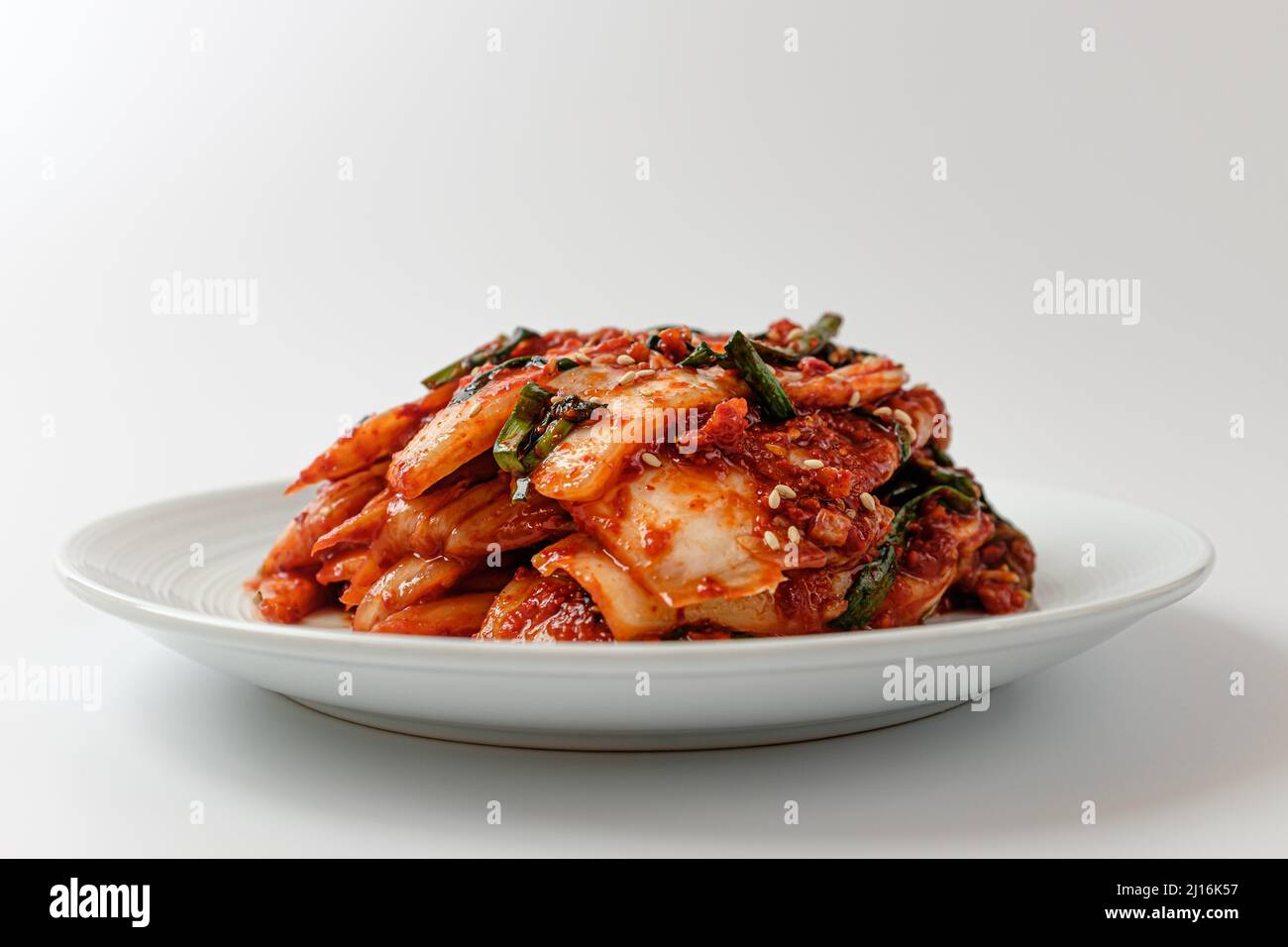 Kimchi geotjeori on a white background Stock Photo