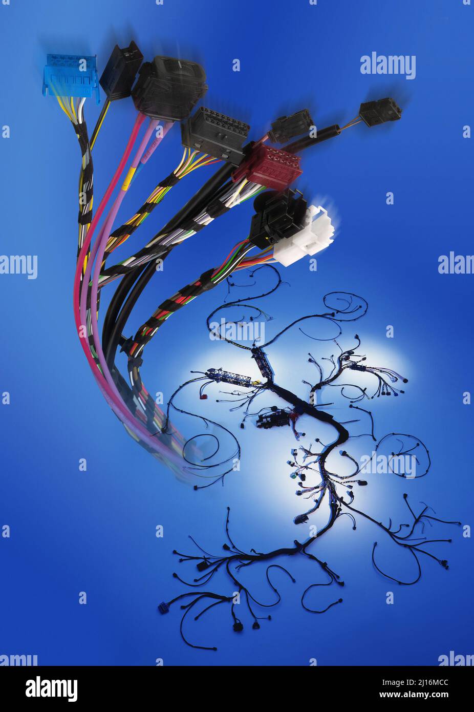 complex wiring harness for car building industry Stock Photo Alamy