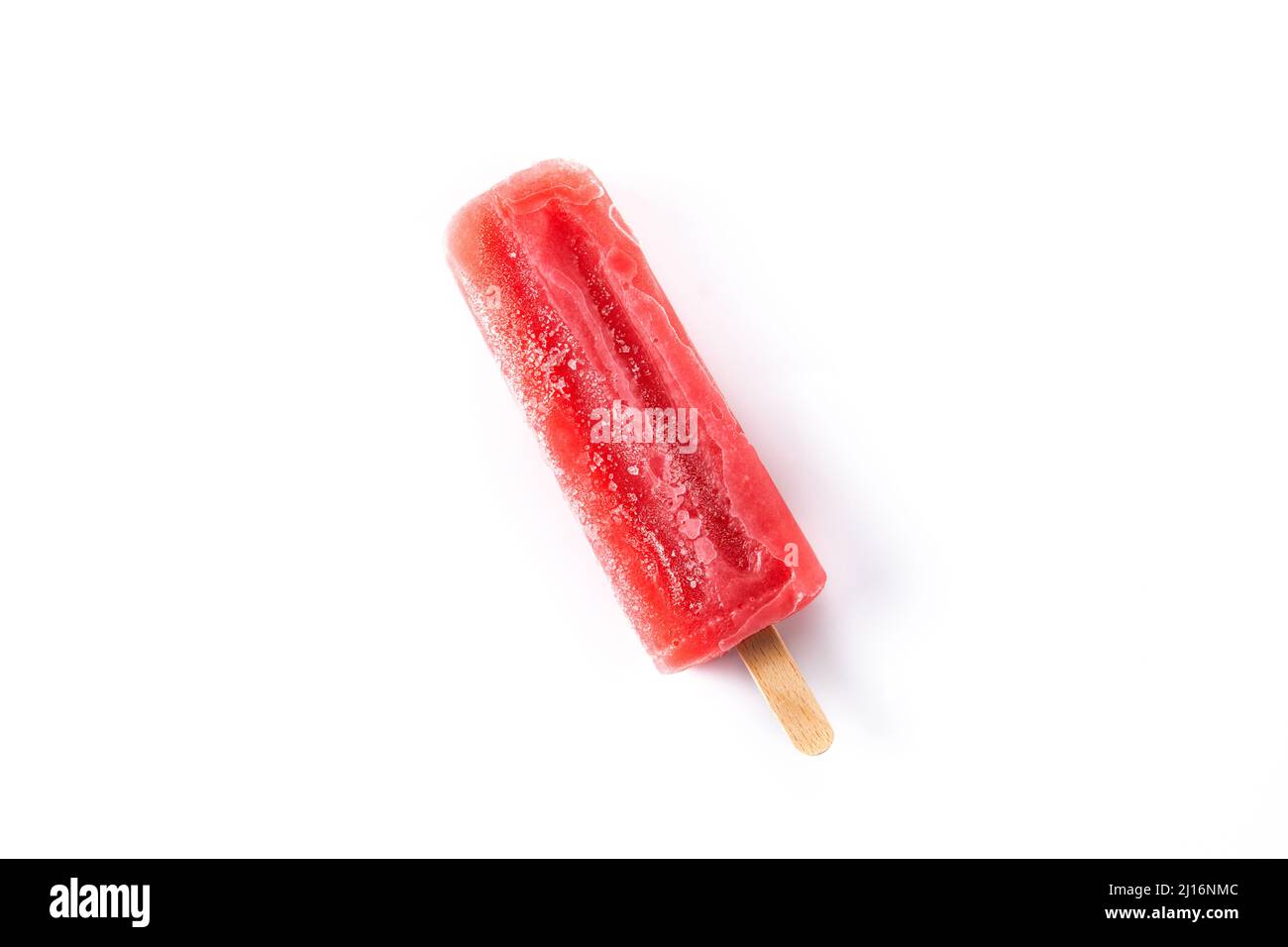 Strawberry popsicle isolated on white background Stock Photo