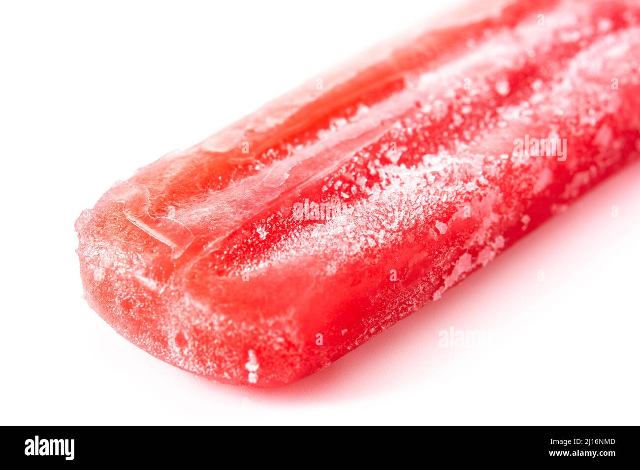 Strawberry popsicle isolated on white background Stock Photo