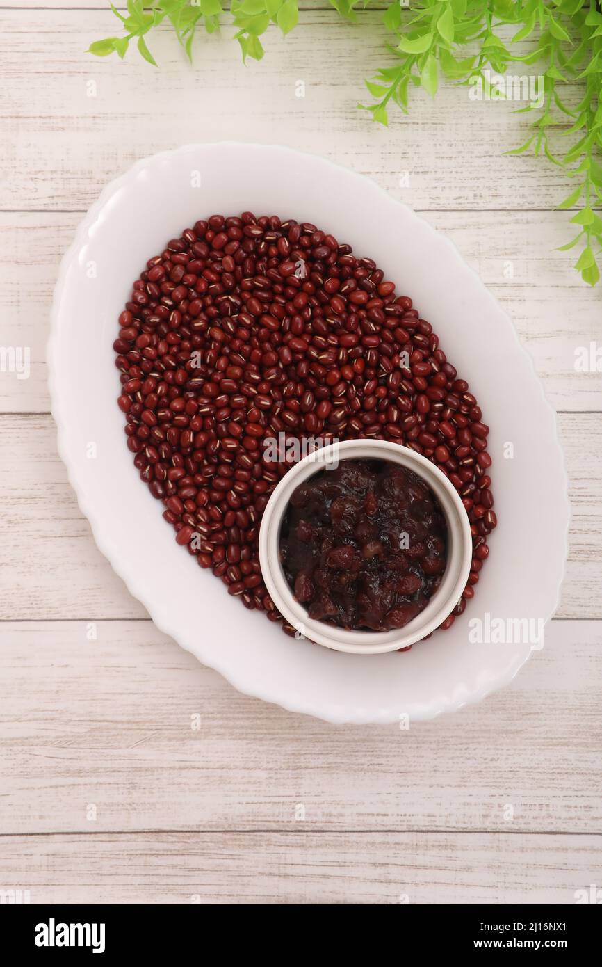 Bean Jam and Azuki Beans, Japanese Food Stock Photo Alamy