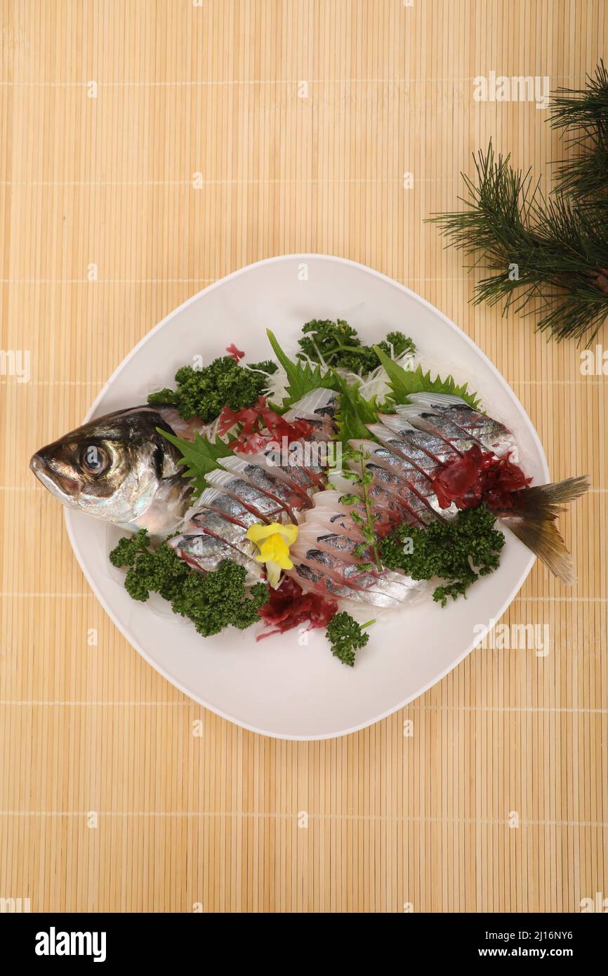 Whole Fish Sashimi of Horse Mackerel, Japanese Food Stock Photo Alamy