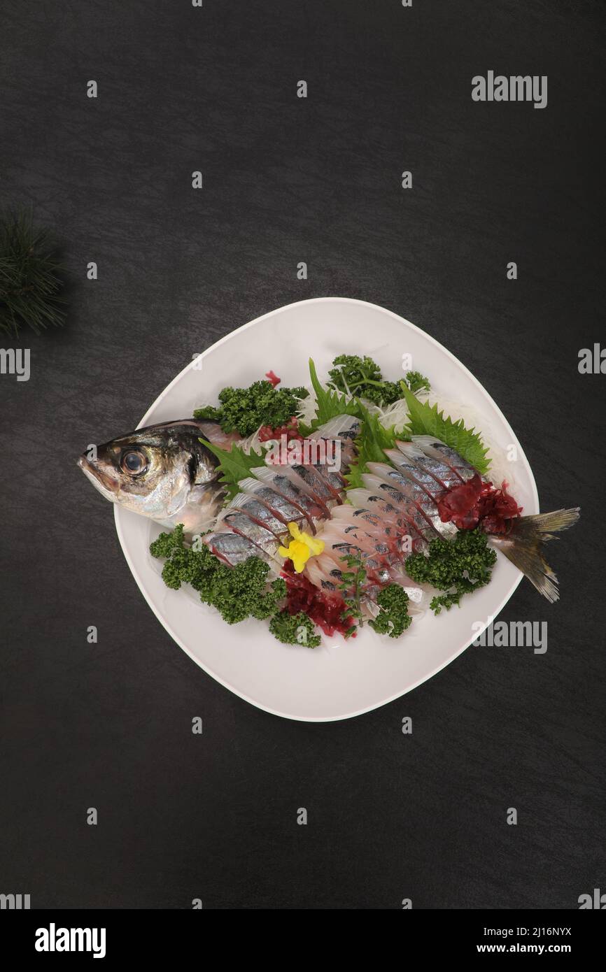 Whole Fish Sashimi of Horse Mackerel, Japanese Food Stock Photo Alamy