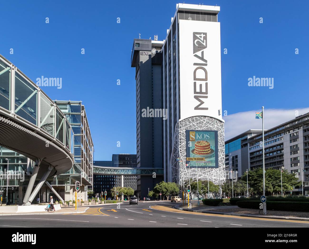 Cape Town, South Africa, 26th February - 2022:  Front entrance to conference centre and media building. Stock Photo