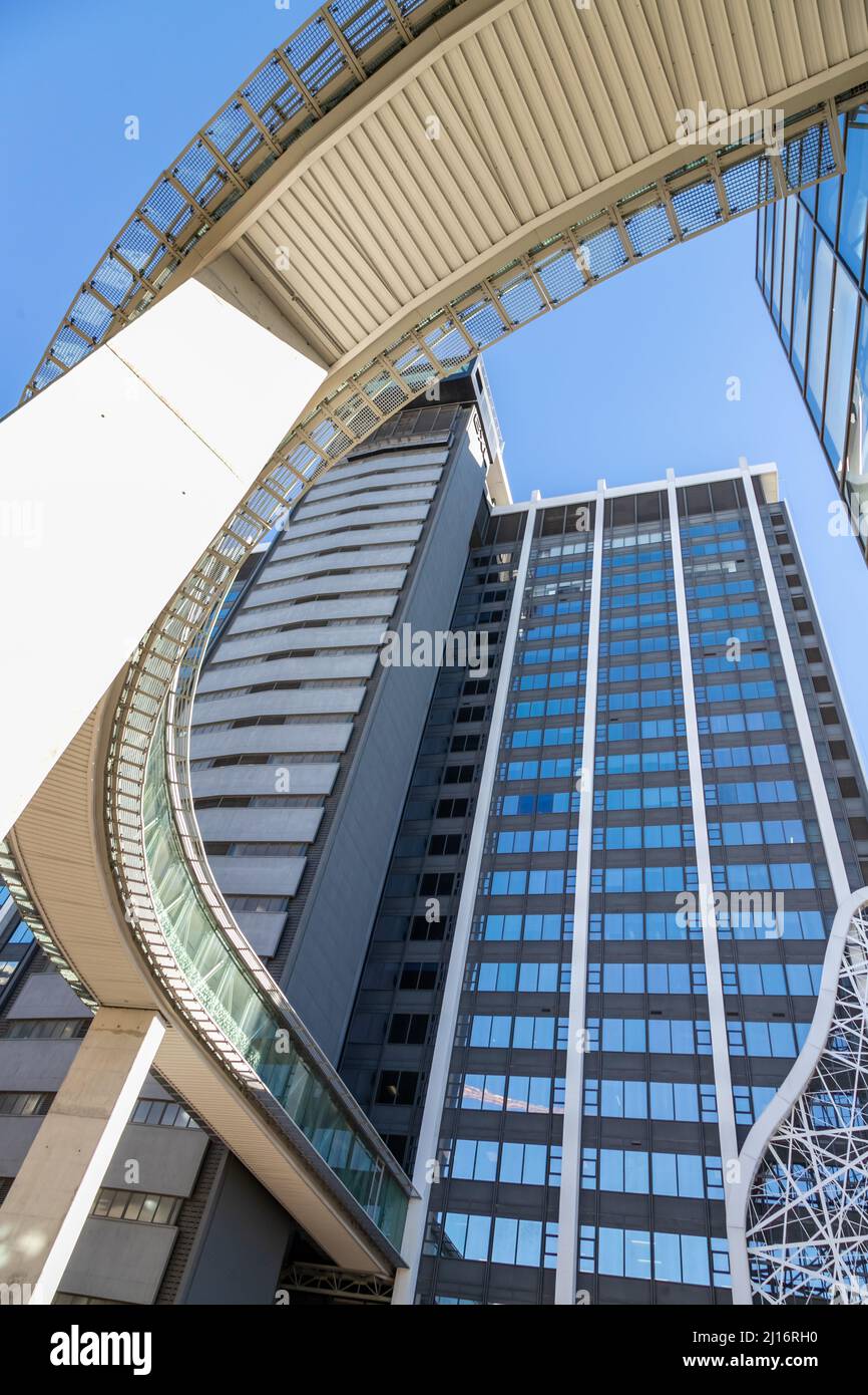 Cape Town, South Africa, 26th February - 2022: Suspended walkway between two tall buildings. Stock Photo