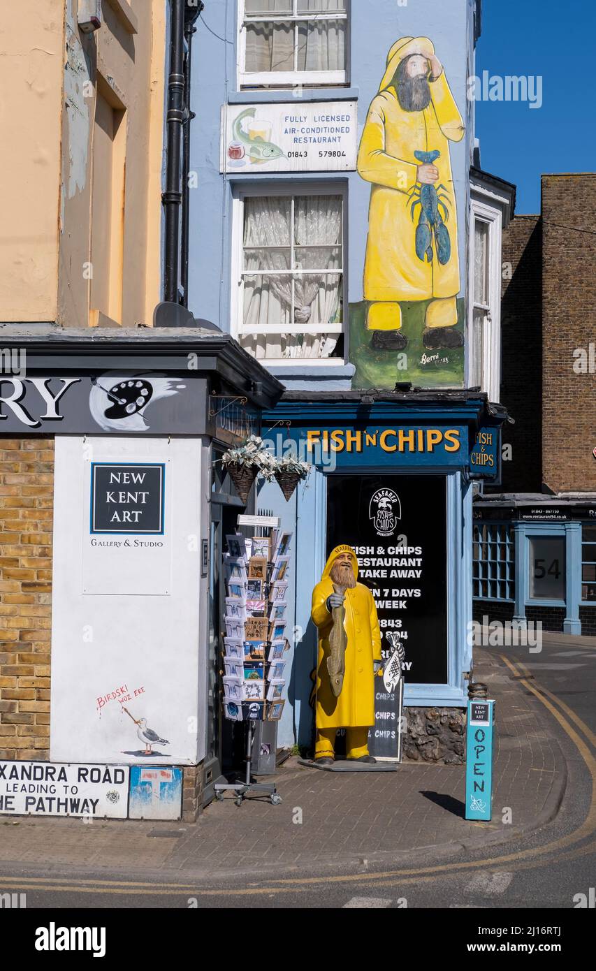 The Seafarer fish and chip shop in the seaside town of Broadstairs Kent Stock Photo Alamy