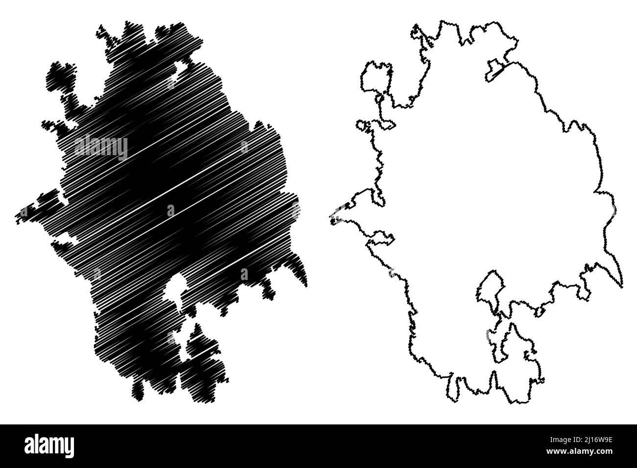 Kumlinge island (Republic of Finland, Aland Islands) map vector illustration, scribble sketch Kumlinge map Stock Vector