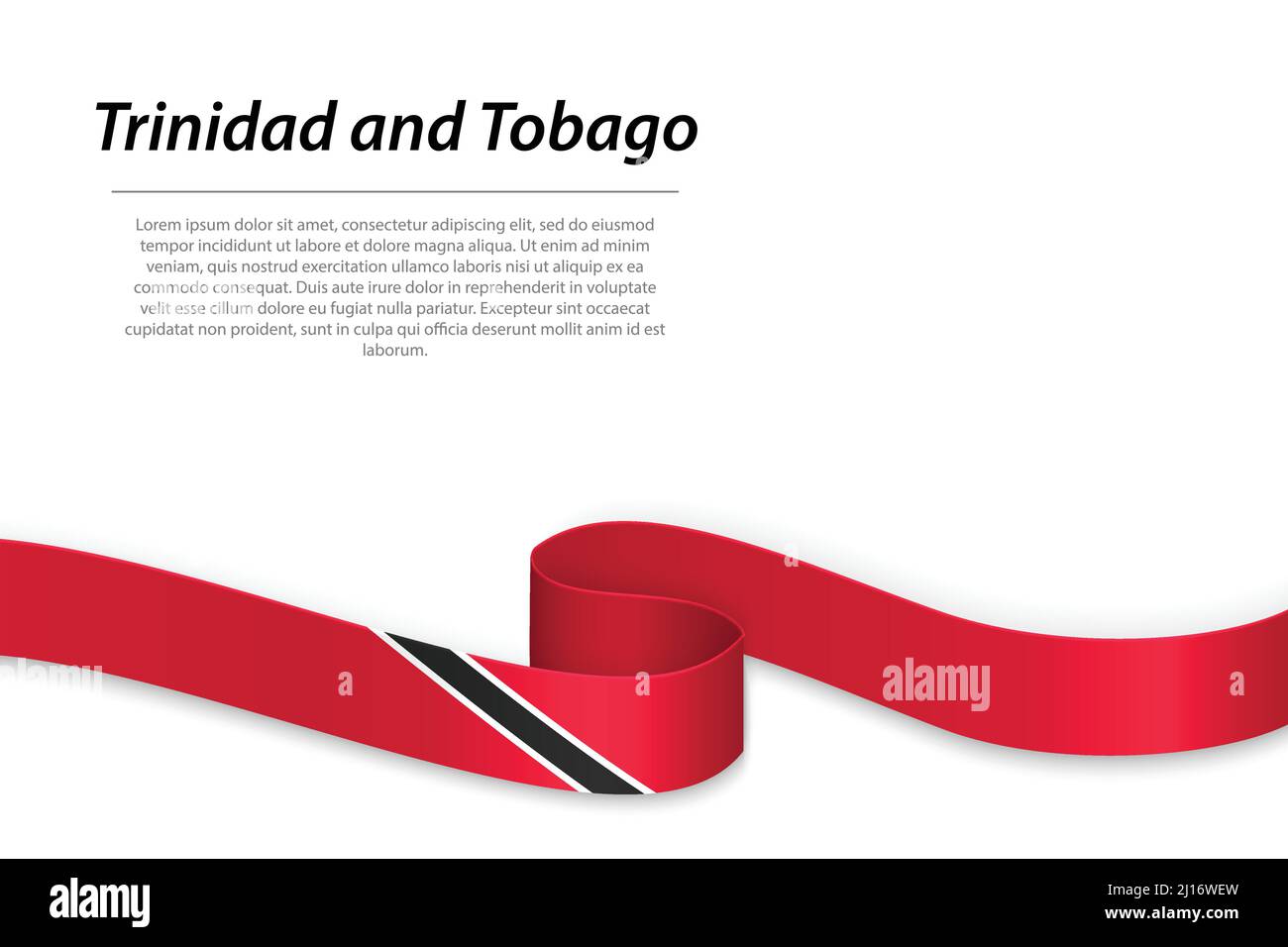 Waving Ribbon Or Banner With Flag Of Trinidad And Tobago Template For