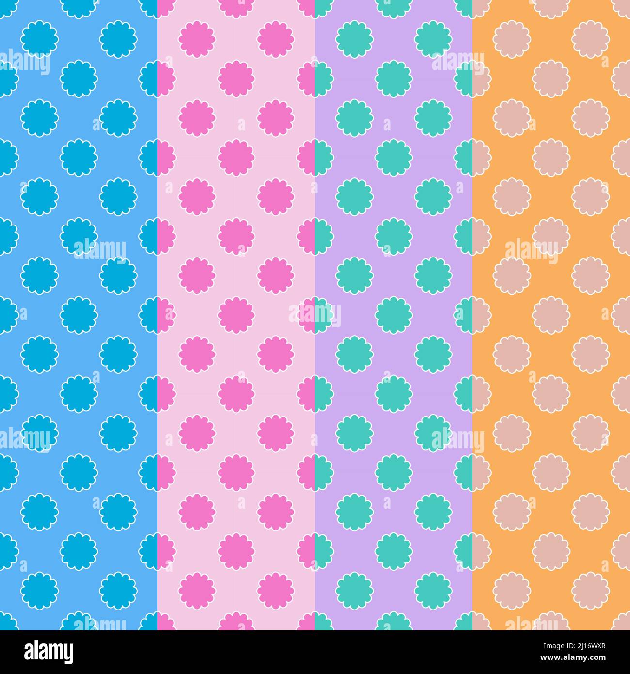 Vector Seamless Pattern : 4 column of different colors pattern with ...