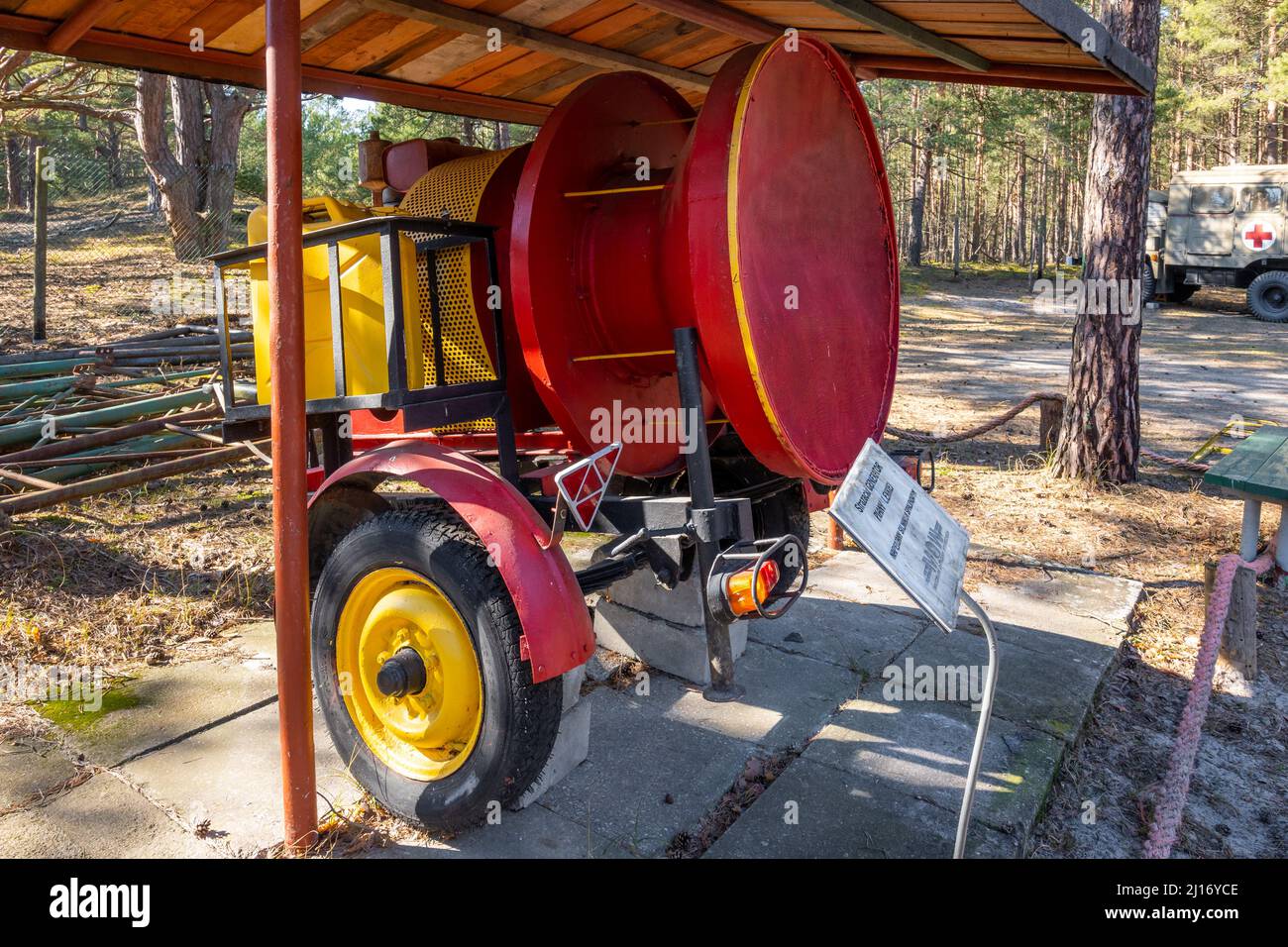 Hel, Poland - March 20, 2022: Pire engine foam generator in military open-air museum. The Coastal Defense Museum in Hel Stock Photo