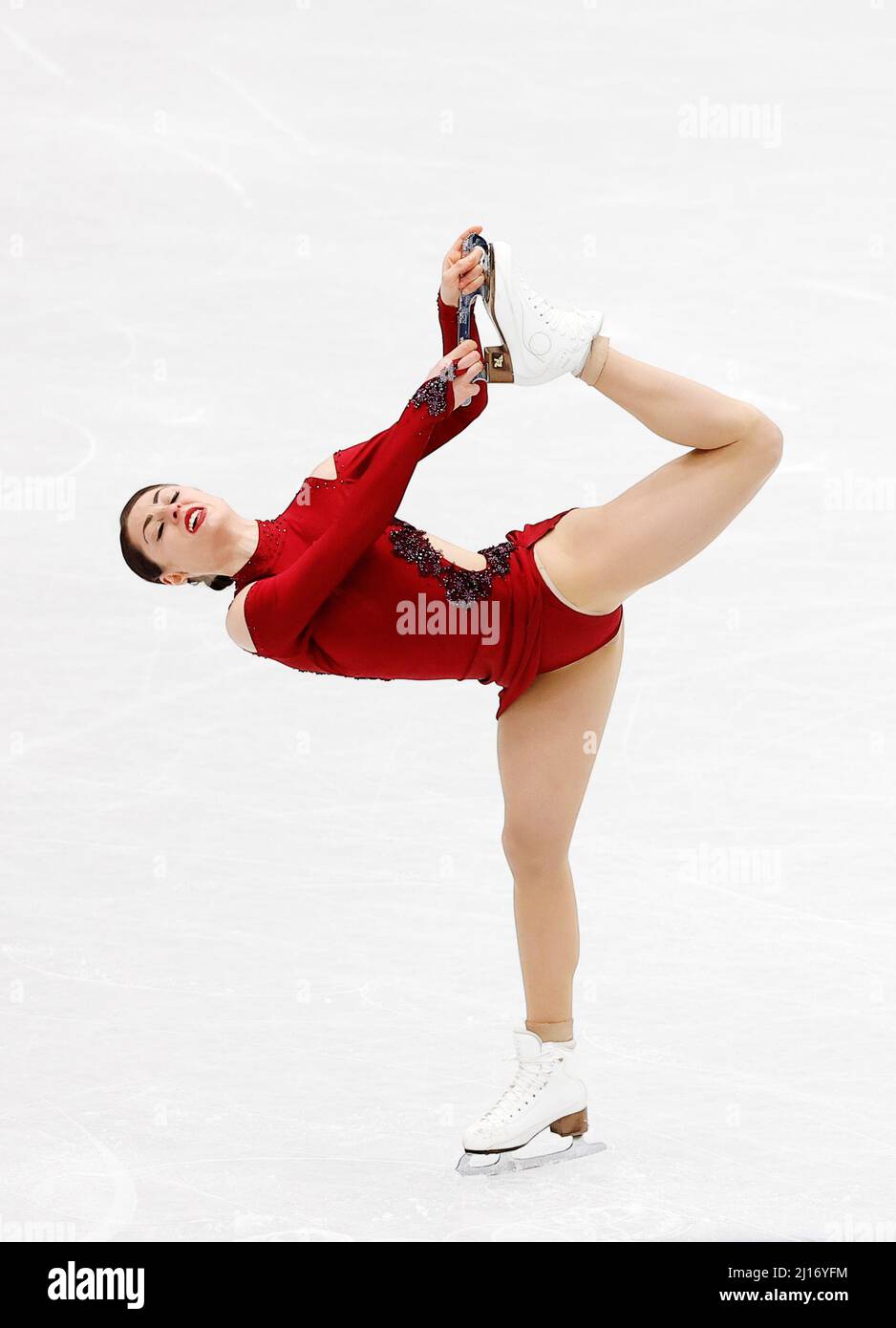 Figure Skating - World Figure Skating Championships - South of France  Arena, Montpellier, France - March 23, 2022 Romania's Julia Sauter performs  during the women's short program REUTERS/Juan Medina Stock Photo - Alamy