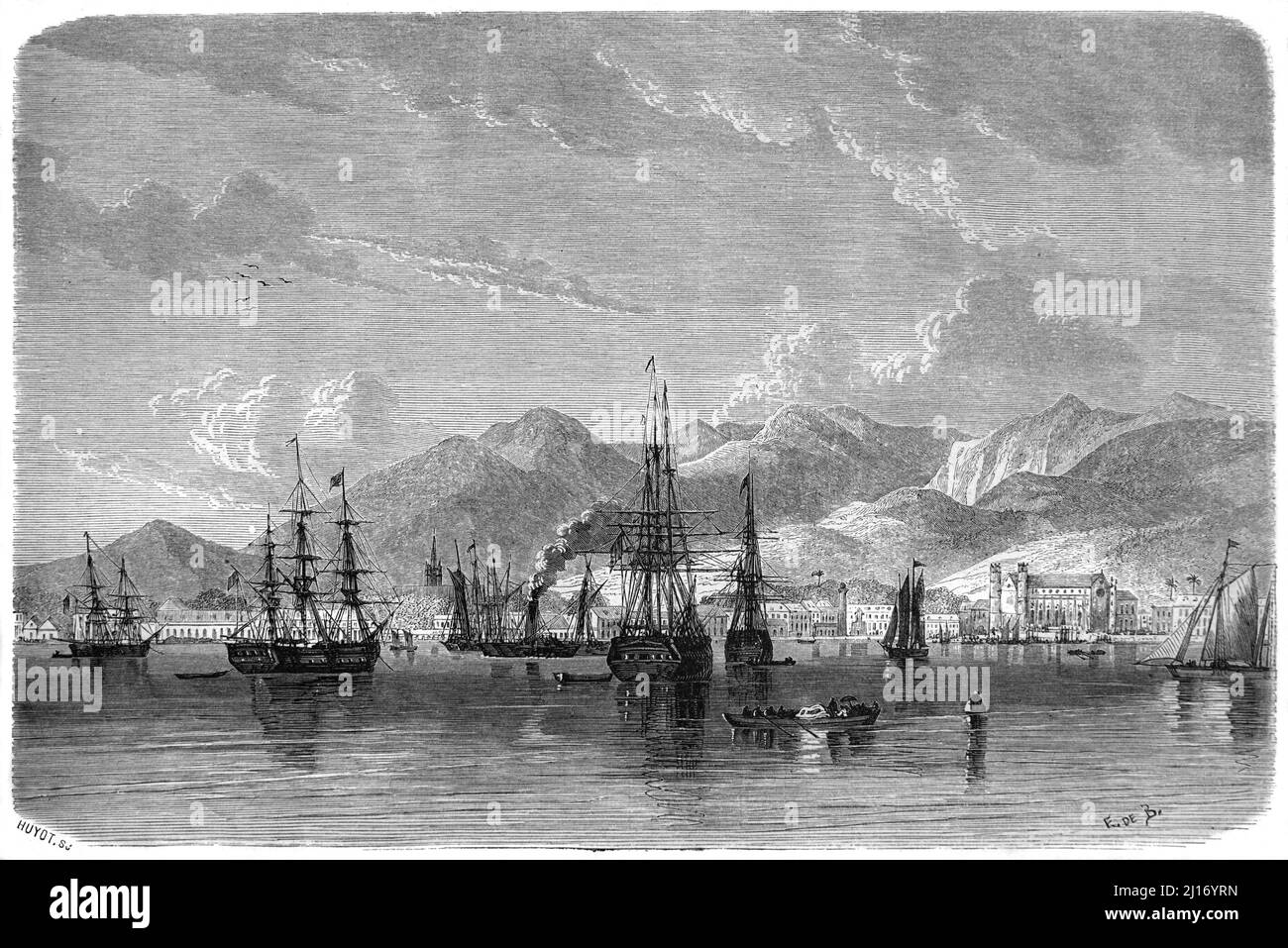 Early View or Historic View of the Port, Harbour and Waterfront of the