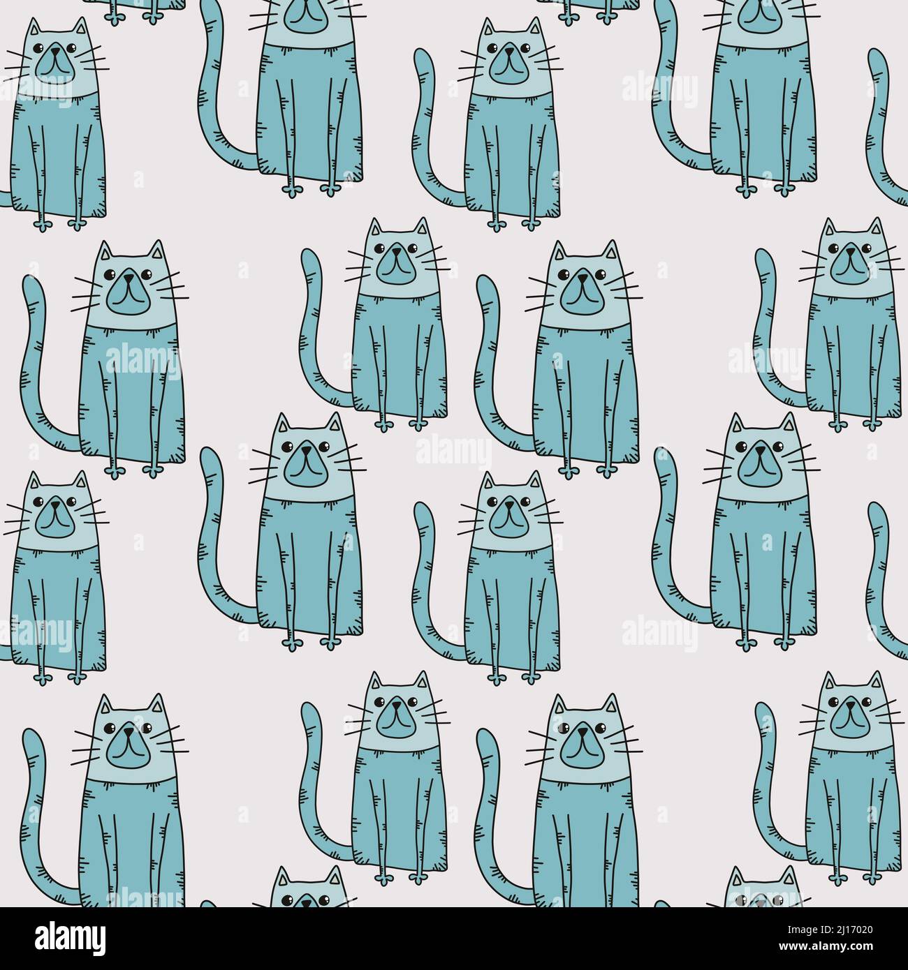 Animals seamless cats pattern for fabrics and textiles and packaging