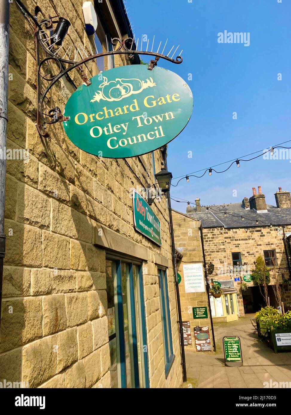 Otley Town Council office building on Orchard Gate, West Yorkshire. Stock Photo