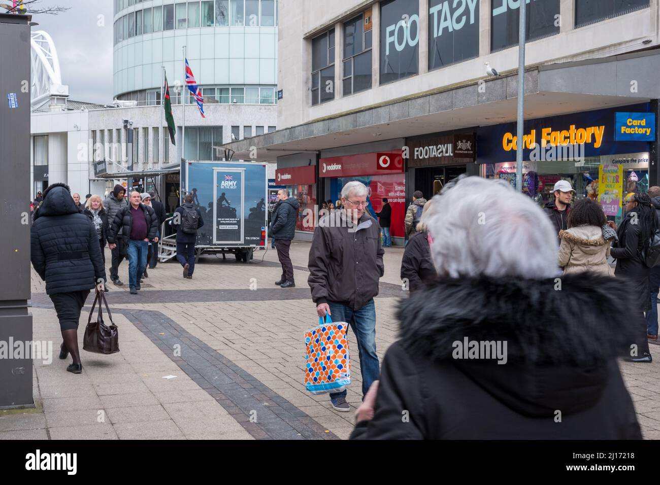 Shoppers in Birmingham City Centre Stock Photo Alamy