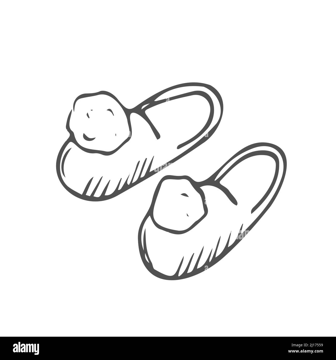 Line Drawing Blue and Orange Flat Style Flip Flops Icon Stock Vector -  Illustration of flop, sketch: 223483273