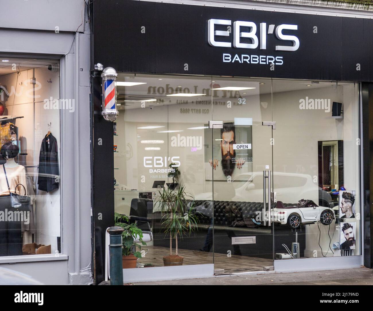 Ebi's Barbers in Teddington,London,UK Stock Photo