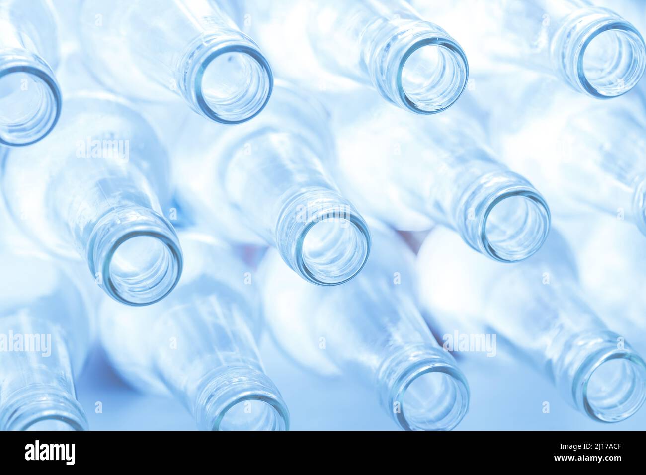 Empty glass bottles ready for recycling Stock Photo