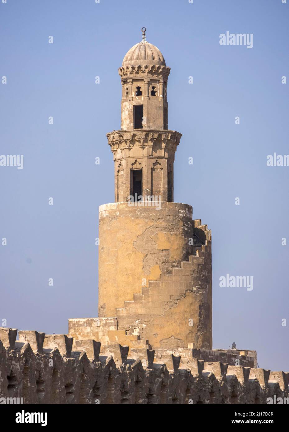 minaret, Ibn Tulun mosque, Cairo, Egypt Stock Photo
