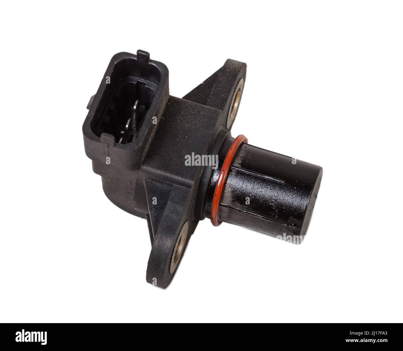 Electromagnetic crankshaft position sensor of a car engine in the hands of  an auto mechanic. Spare parts catalog Stock Photo - Alamy